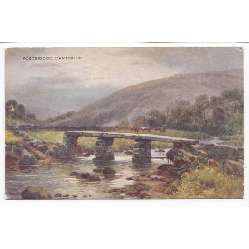 Postbridge Dartmoor Devon Brian Gerald Art Postcard A141