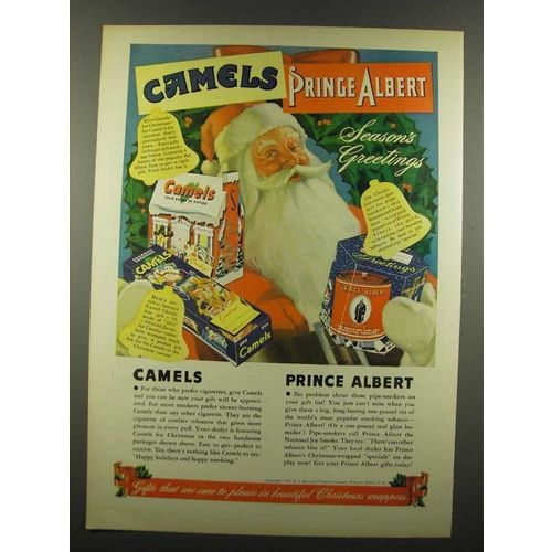 1940 Camels Cigarettes & Prince Albert Ad - Santa