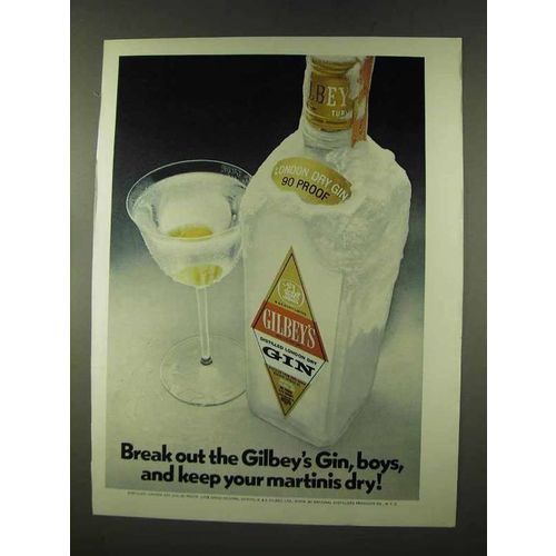 1973 Gilbey's Gin Ad - Keep Your Martinis Dry