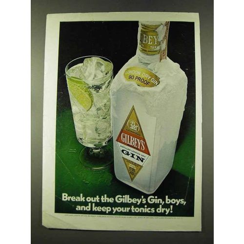 1973 Gilbey's Gin Ad - Keep Your Tonics Dry