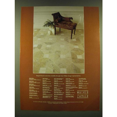 1990 Walker Zanger French Limestone Ad - Elegant French Limestone available