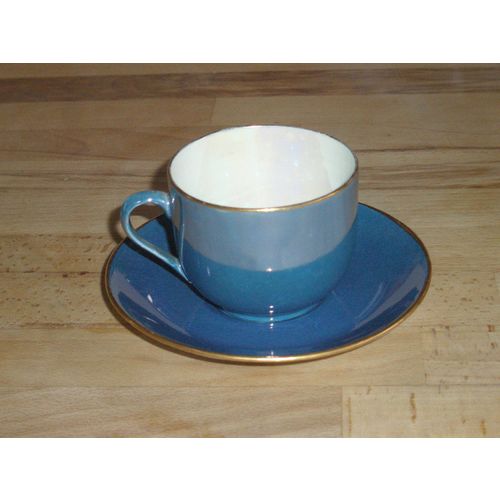 Carlton Ware, Wiltshire & Robinson, Blue Lustreware Coffee Cup & Saucer A/F