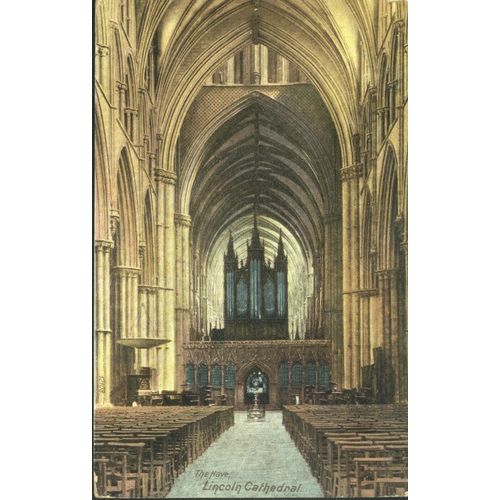 Antique PC 1907 - Lincoln Cathedral, The Nave, Lincolnshire