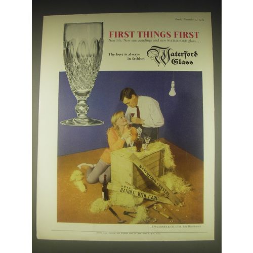 1962 Waterford Glass Advertisement - First things first