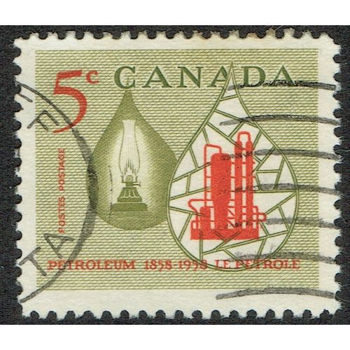 Canada 1958 Centenary of Oil Industry 5c Olive and Scarlet SG507 FU