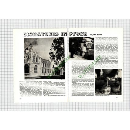 9214) George Saunders Of Ipswich Stonemason Concrete Bury - 1972 Article
