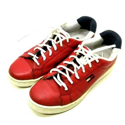 Tommy Hilfiger Red Leather Women's Sneakers Shoes Size 6.5M (GG9)