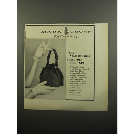1951 Mark Cross Baby Noah Handbag Advertisement