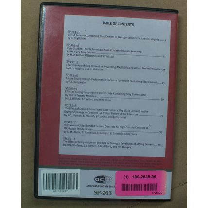 ACI SP-263: Slag Cement Concrete CD-ROM by Corina-Maria Aldea