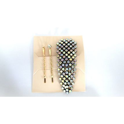 Crystal snap clip hair barrette with bobby pins for fine thin hair
