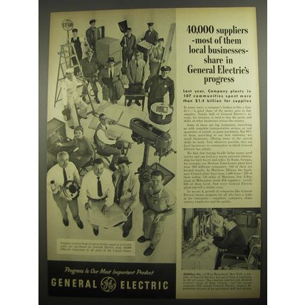 1956 General Electric Ad - 40,000 suppliers - most of them local businesses
