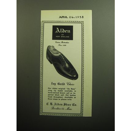 1958 Alden Ivy Guild Choice De Rosa Shoes Advertisement
