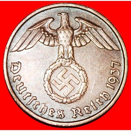 SWASTIKA 1936-1940: GERMANY ★ 2 PFENNIGS 1937D BAVARIA! ★LOW START★NO RESERVE