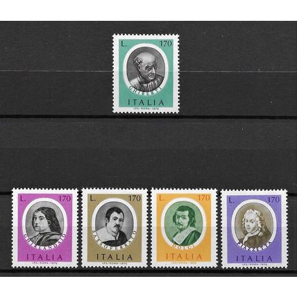 Italy 1976 Famous Painters MNH set S.G.1495-1499