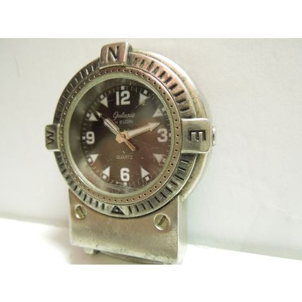 Vintage Galaxie by Elgin Black Dial Quartz Pocket Watch New Battery