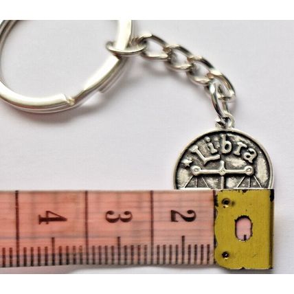 New Metal LIBRA Keyring Key Chain ZODIAC CHARMS BALANCE SCALES STAR SIGN