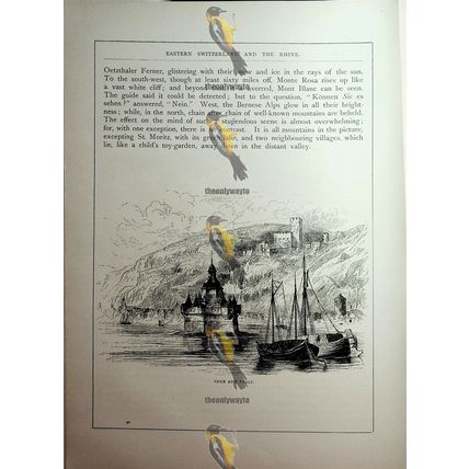 Caub & Pfalz, Switzerland, Book Illustration (Print), c1890