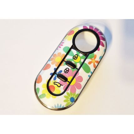 Cute Floral flowers Retro Flower Car Key Cover, Fits Fiat 3 button key 500