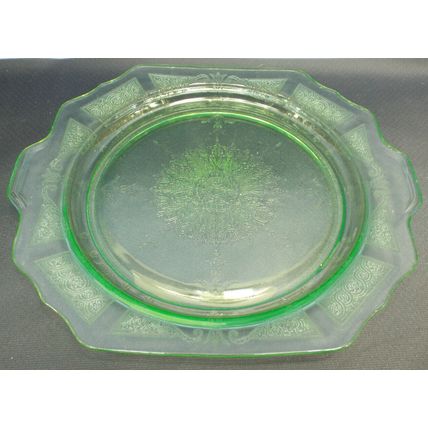 Rare Vintage Large Hocking Uranium Vaseline Green Princess 11.5" Dinner Plate