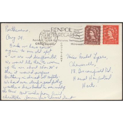 Treen Castle, Porthcurno, Cornwall, 1963 - Penpol Picturecards RP Postcard