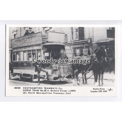 pp2284 - Southampton Tramways Co. Horse Tram No.22, c1890 - Pamlin postcard