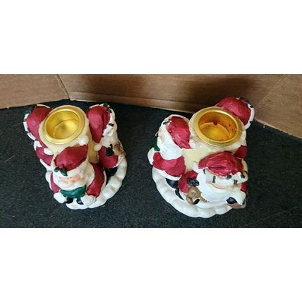 Magic Creations 3 Santa's Resin? Taper Candle Holders