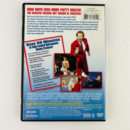 Anchorman - The Legend of Ron Burgundy DVD Unrated Will Ferrell