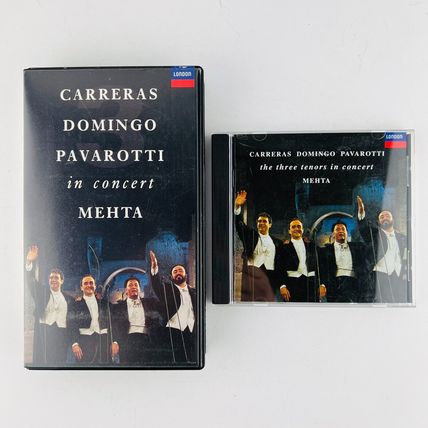 Carreras Domingo Pavarotti in Concert MEHTA VHS Tape & CD Combo Lot