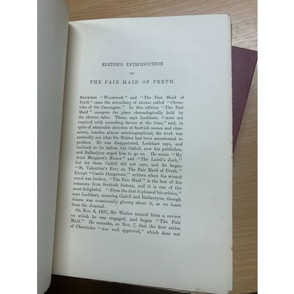 1894 WALTER SCOTT FAIR MAID OF PERTH ANDREW LANG NOTES VOLS 1 & 2 BOOKS (P8)