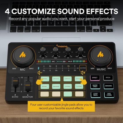 MAONO Podcast Equipment Bundle Audio Mixer All-In-One Podcast Production Studio