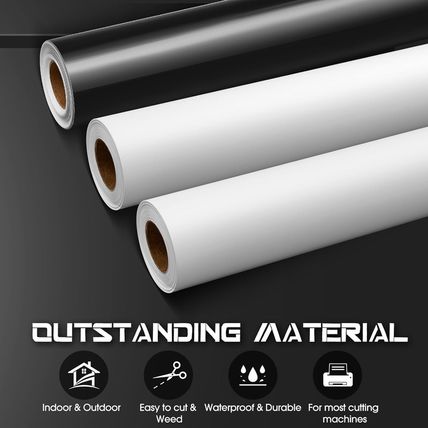 Gueevin Glossy Vinyl Roll Permanent Vinyl Self Adhesive Rolls for Home Decoratio