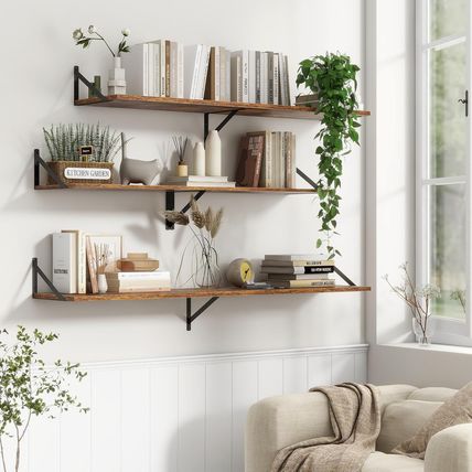 12 Inch Deep Floating Shelves,48W X 12D Floating Shelves, Deep Wall Shelves Brac