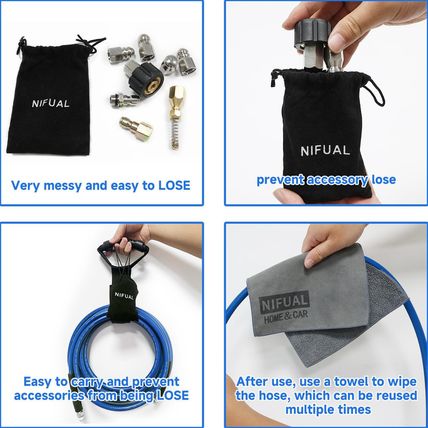 NIFUAL Sewer Jetter Kit 150FT for Pressure Washer,5800Psi Drain Cleaner Hose for