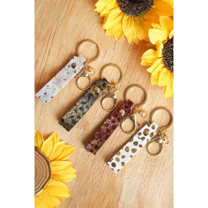 Red Dahlia Western Fashion Leather Ornament Key Ring