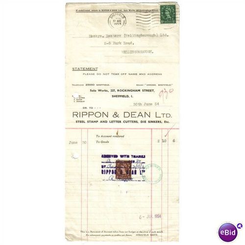 1954 RIPPON & DEAN LTD "SHEFFIELD" 30JUN54
