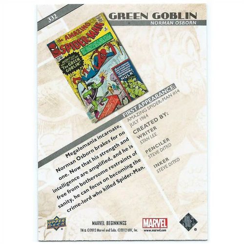 2012 Marvel Beginnings 2 - #332 - Green Goblin