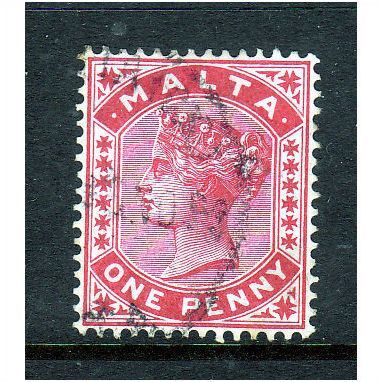 MALTA 1890 SG 22 1d CARMINE FINE USED