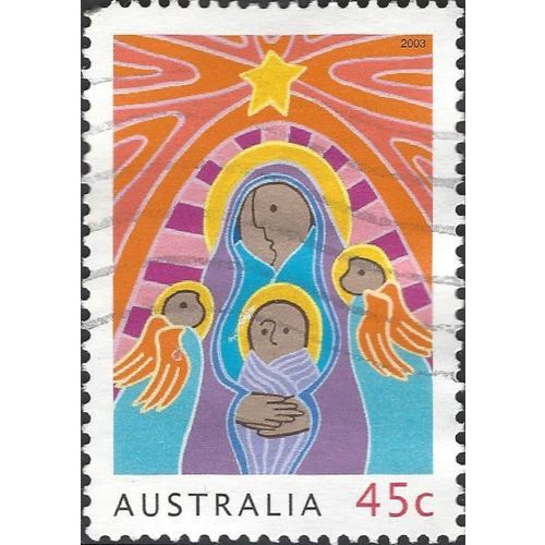AUSTRALIA, CHRISTMAS, Madonna and Child, orange 2003, 45c, #4