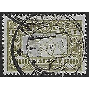 Mi 40: 100 Mk. olive/pale blue Definitive Stamp: Map of Estonia.
