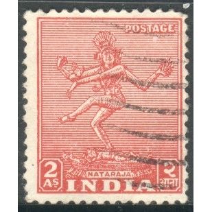 India 1949 - SG 313 - 2a red - Nataraja - used 4