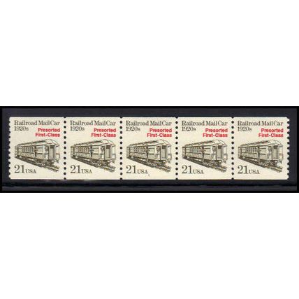 2265 21c Mail Car Very Fine MNH Dry Gum PNC 1/5 X1244