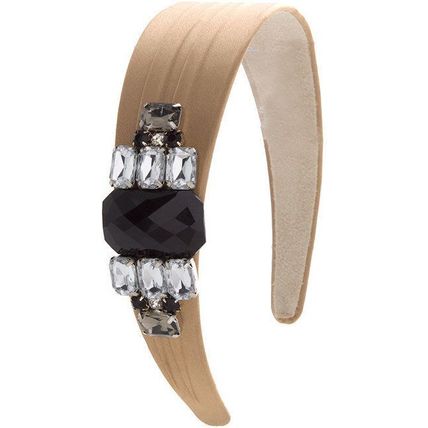 Gorgeous Radiant-Cut Jewel Accent Headband - Taupe #376 USA Seller