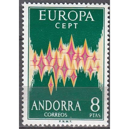 Andorra Español 1972 Michel 71 Neuf ** Cote (2008) 135.00 € Europa CEPT Etoiles