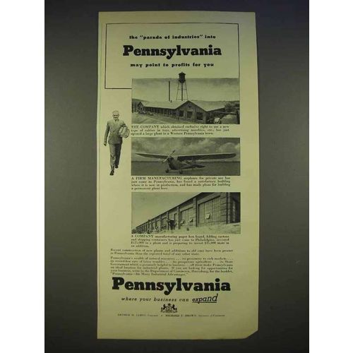 1940 Pennsylvania Department of Commerce Ad - Profits