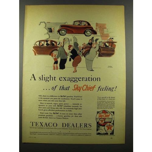 1940 Texaco Sky Chief Gasoline Ad - Gluyas Williams