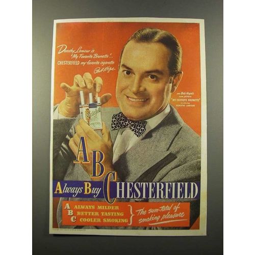 1947 Chesterfield Cigarettes Ad - Bob Hope