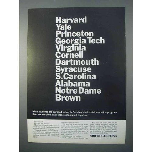 1966 North Carolina Development Ad - Harvard Yale
