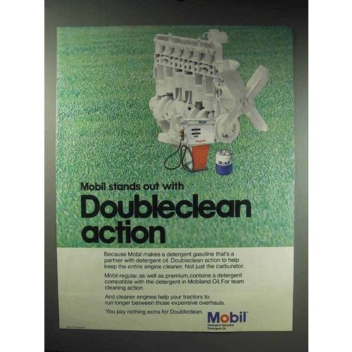 1970 Mobil Detergent Gasoline, Oil Ad - Doubleclean