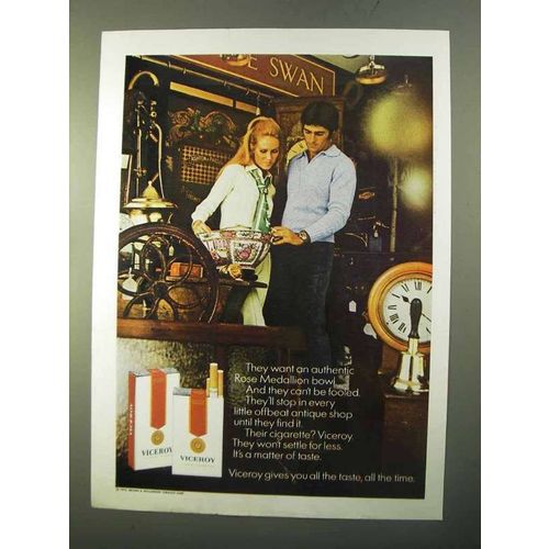 1970 Viceroy Cigarettes Ad - Rose Medallion Bowl