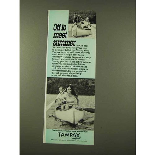 1973 Tampax Tampons Ad - Off to Meet Summer